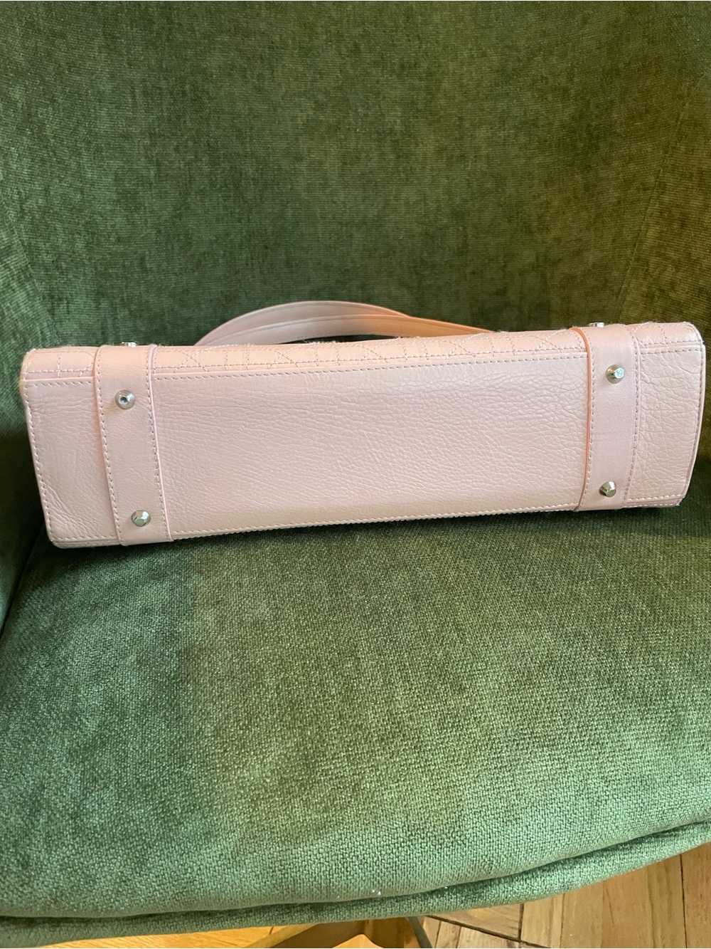 Authentic Dior Light Pink Quilted Shoulder east west Bag with Silver Hardware - Picture 13 of 13